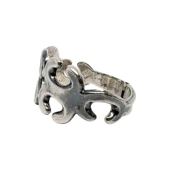 Sterling Silver Mexico Swirl Hinged Bracelet #10867 - Picture 3 of 10